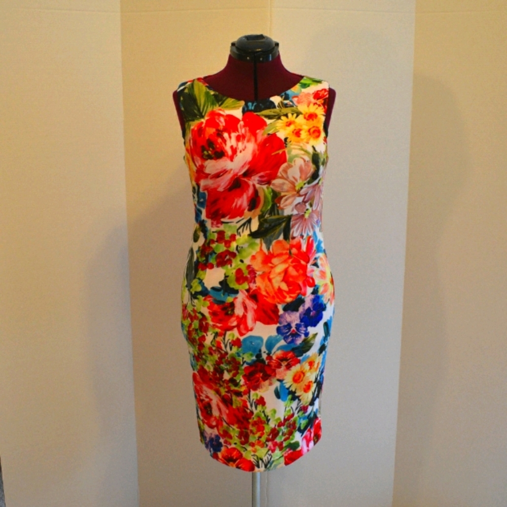 Leslie Fay floral pencil dress. Size 12